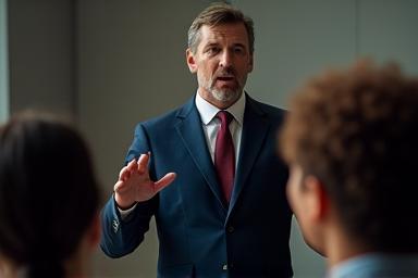 Leader inspiring their team with clear communication