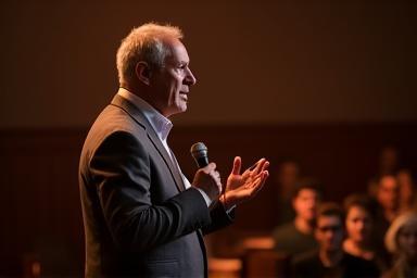 Speaker captivating audience with a compelling story